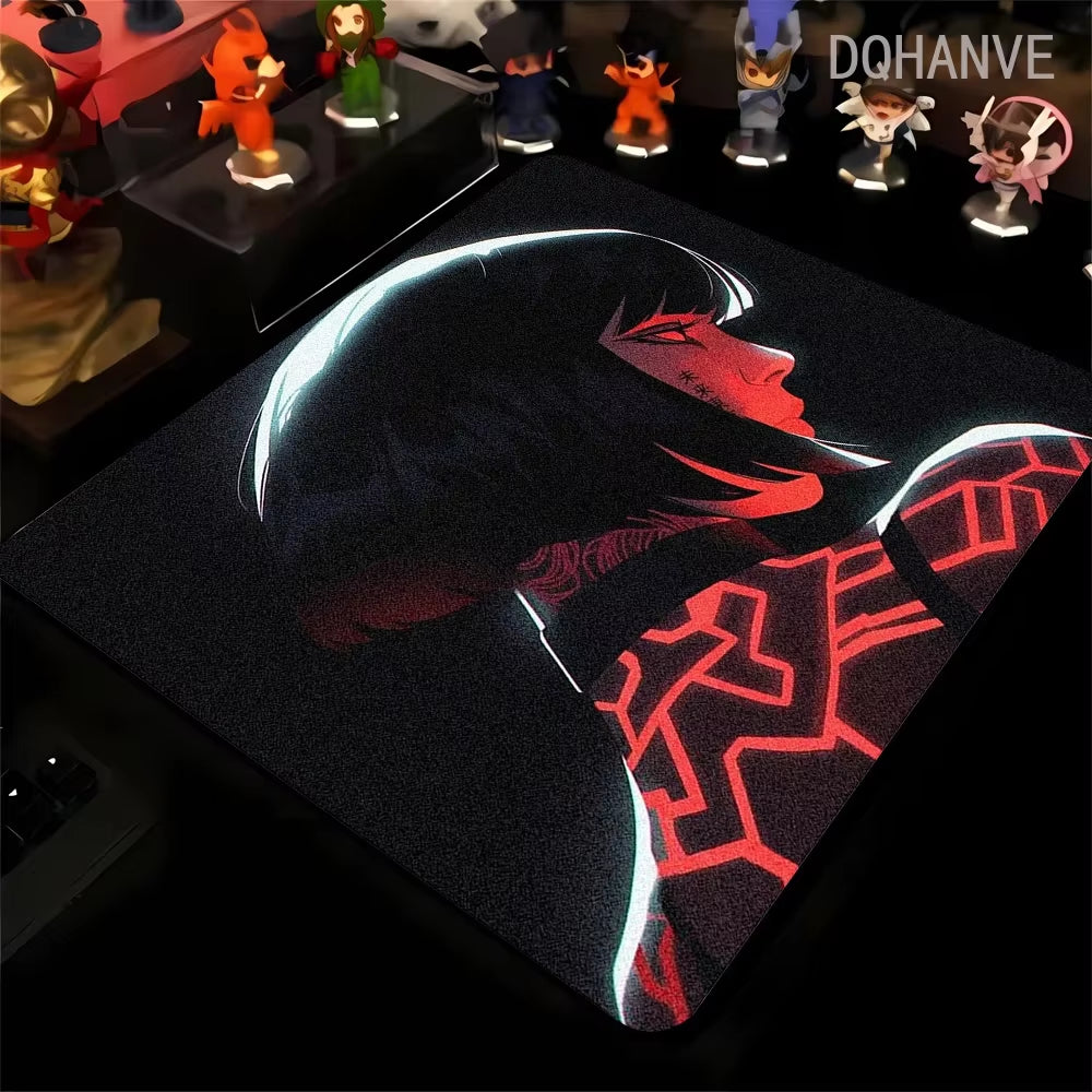Large Gaming Mousepad Oni Mask Girl Mouse Pad Gamer Speed Keyboard Pads Laptop Carpet Ultra Fine Surface Large Mouse Mat 40X45