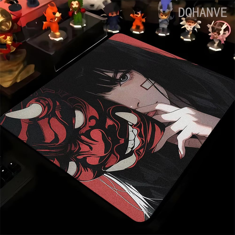 Large Gaming Mousepad Oni Mask Girl Mouse Pad Gamer Speed Keyboard Pads Laptop Carpet Ultra Fine Surface Large Mouse Mat 40X45