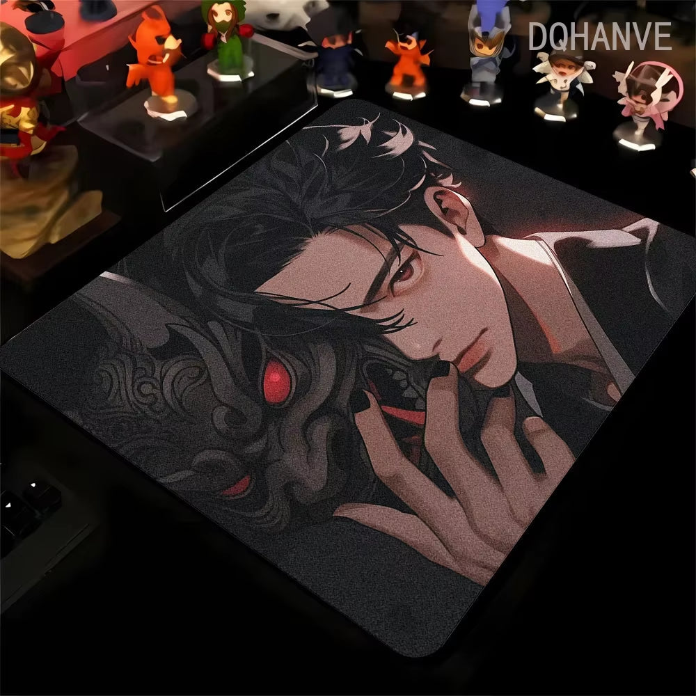 Large Gaming Mousepad Oni Mask Girl Mouse Pad Gamer Speed Keyboard Pads Laptop Carpet Ultra Fine Surface Large Mouse Mat 40X45