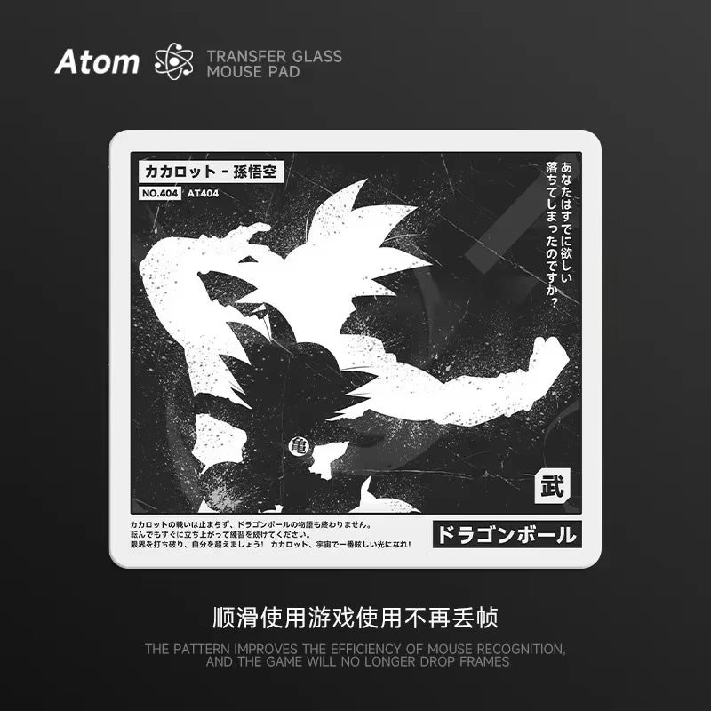 ATOM Glass Gaming Mouse PaD Glass Customized Upgraded Smooth Mousepad FPS Esports Game Desk Mat PC Accessories