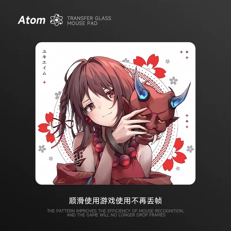 ATOM Glass Gaming Mouse PaD Glass Customized Upgraded Smooth Mousepad FPS Esports Game Desk Mat PC Accessories