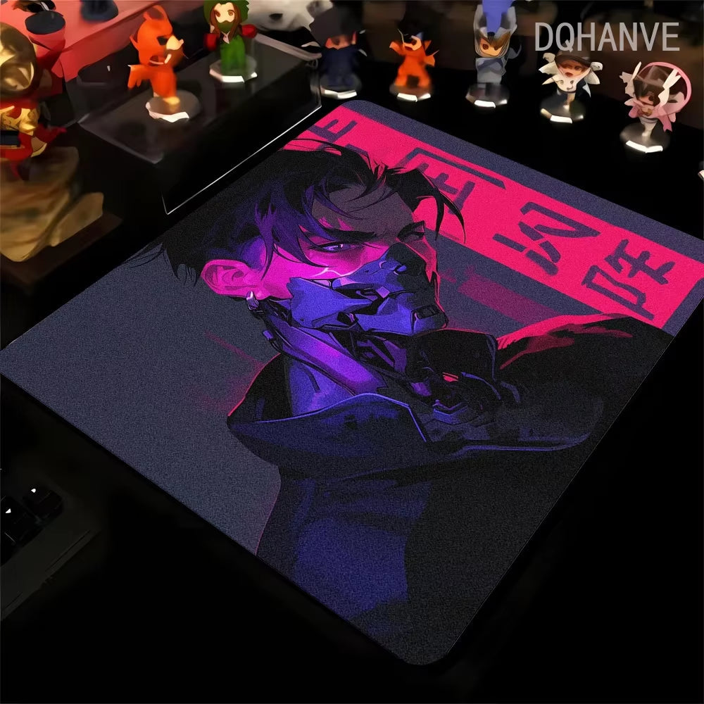 Large Gaming Mousepad Oni Mask Girl Mouse Pad Gamer Speed Keyboard Pads Laptop Carpet Ultra Fine Surface Large Mouse Mat 40X45