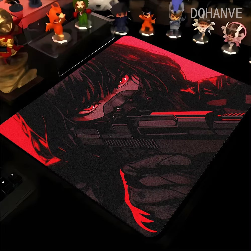 Large Gaming Mousepad Oni Mask Girl Mouse Pad Gamer Speed Keyboard Pads Laptop Carpet Ultra Fine Surface Large Mouse Mat 40X45