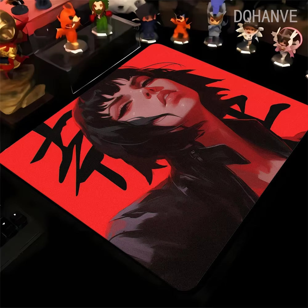 Large Gaming Mousepad Oni Mask Girl Mouse Pad Gamer Speed Keyboard Pads Laptop Carpet Ultra Fine Surface Large Mouse Mat 40X45