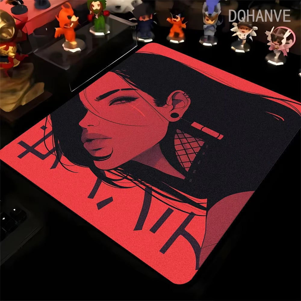 Large Gaming Mousepad Oni Mask Girl Mouse Pad Gamer Speed Keyboard Pads Laptop Carpet Ultra Fine Surface Large Mouse Mat 40X45