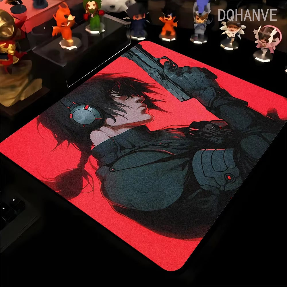Large Gaming Mousepad Oni Mask Girl Mouse Pad Gamer Speed Keyboard Pads Laptop Carpet Ultra Fine Surface Large Mouse Mat 40X45