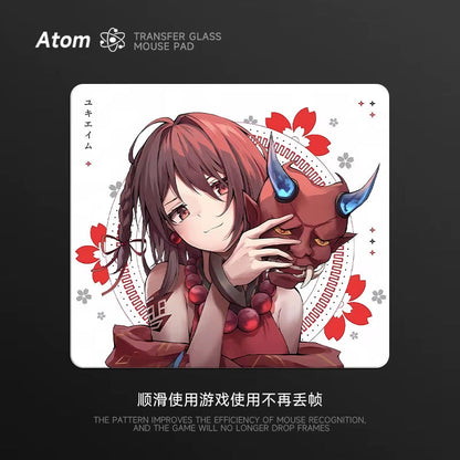 ATOM Glass Gaming Mouse PaD Glass Customized Upgraded Smooth Mousepad FPS Esports Game Desk Mat PC Accessories
